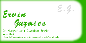 ervin guzmics business card